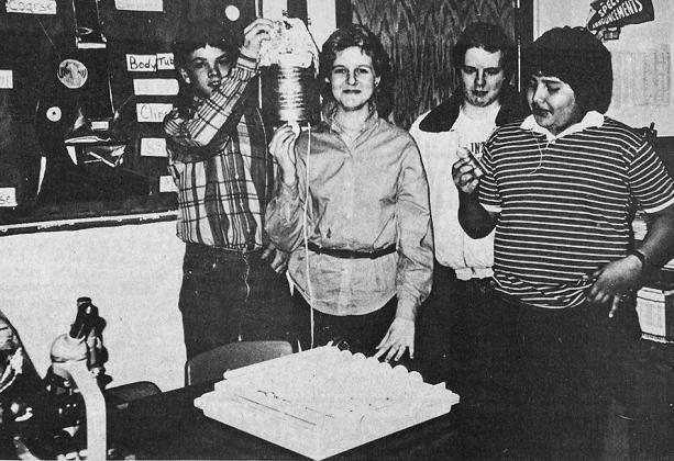 40 YEARS AGO They were not in the poultry business, but students in Marsha Pitzer’s life science class at the Clinton Middle School learned a lot about the early stages of life from this egg-hatching project. Shown here checking out the eggs were, from