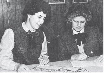 40 YEARS AGO Past 4-H national winner in breads Kim Huber of Clinton, right, and Custer County Extension Home Economist Jeanette Jones-Webb were shown going over materials for the Beginning Breadmaking Workshop they presented at First Christian Church.