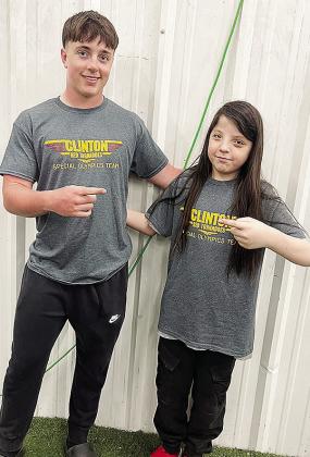 Gavin Evans, left, and RJ Brown smile after competing at the Area Special Olympics Unified Bocce Ball Tournament Friday at Clinton High School. CDN |Courtesy Photo
