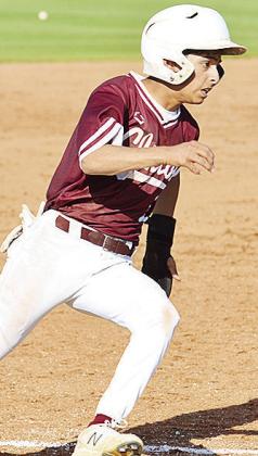 No. 1 Matthew Bermea scurries around third and heads for home during Clinton’s home win against Altus. CDN | Sam Goodwyn
