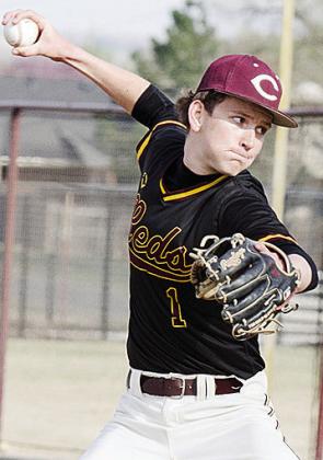 No. 1 Jeter King hurls a pitch during Clinton’s home game against Woodward. CDN | Sam Goodwyn