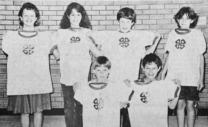 40 YEARS AGO Named as “Outstanding 4-H’ers” from the Clinton 4-H Club and receiving T-shirts at their meeting were, front from left, Brett Miller and Jon Stone; back, Jennifer Stehr, Jennifer Stone, Toby Brown and Misty Anderson.