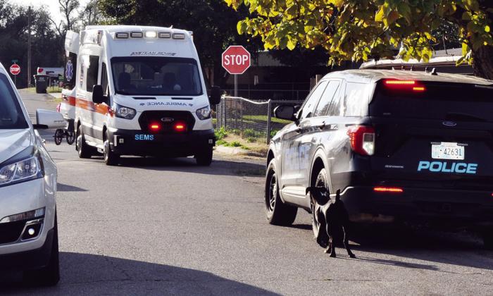 Emergency responders showed up to assist a 7-year-old boy struck by a vehicle around 5:15 p.m. Thursday on Prairie Chief Avenue. CDN | Staff Photo
