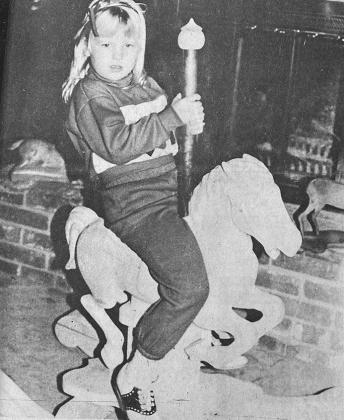 40 YEARS AGO Granddaughter Julie Evans, the Daughter of Mr. and Mrs. Jimmy Evans, tried out the carousel horse which was her grandmother’s next folk painting project.