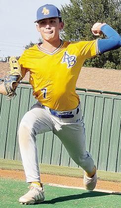 Arapaho-Butler’s Ridge Parsons pitches during the Indians’ junior high baseball road game against Calumet. CDN |Courtesy Photo