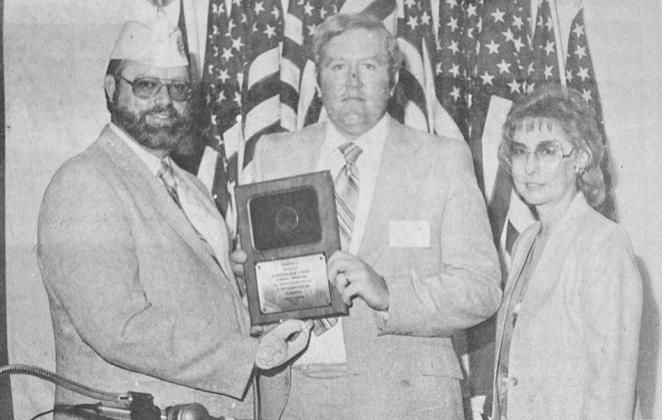 40 YEARS AGO Newspaper of the Year honors from the Oklahoma Disabled American Veterans was presented by Fred Bell, department commander of the DAV, to Rod Serfoss, center, of the Clinton Daily News for outstanding coverage of community related programs fo