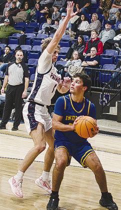 No. 23 Orsan Jubara prepares to draw the foul during A-B’s game against Southwest Covenant in the Western Equipment Classic boys’ championship game Saturday. CDN | Sam Goodwyn