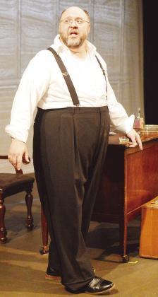 Christopher Curtis playing Mayor Dobbs during the Southwest Playhouse’s production of “Bright Star.” CDN | Micah Ashcraft