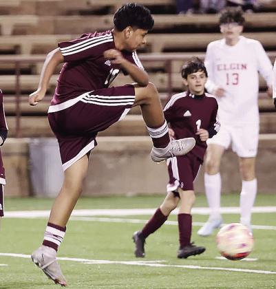 Alex Perez kicks the ball during the Clinton Middle School game against Elgin in the Tornado Bowl. CDN | Courtesy Photo