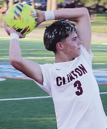 No. 3 Jace RomanNose throws the ball in during Clinton’s playoff game Tuesday in Sallisaw. Sequoyah County Times | David Seeley