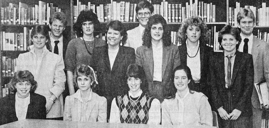 40 YEARS AGO Members of the Clinton High School mock legal team posed before traveling to Oklahoma City for the quarterfinals of the Oklahoma Mock Trial Competition. Seated, from left, were Mindy Roberts, Linda Parsons, Stacy Heintz and Jennifer Riggers;