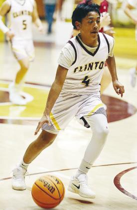 No. 4 Omar Calixto drives up the court during Clinton Middle School’s game Monday against rival Weatherford in the Tornado Dome. CDN |Steve Wheeler