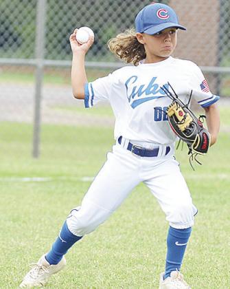 Kole Prichett of the Sallisaw Cubs throws the ball to second base for the out Thursday during his game against the Alva Gold Sox. CDN | Sam Goodwyn