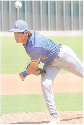 A-B’s Aiden Casas pitches in a game during the Labor Day Tournament in Weatherford in the fall baseball season. CDN | Sam Goodwyn