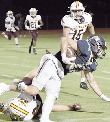Tripped up and tackled