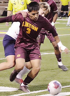 No. 3 Carlos De La Fuente fights through a PC West defender during Clinton’s defensive win at home over the Patriots. CDN | Sam Goodwyn