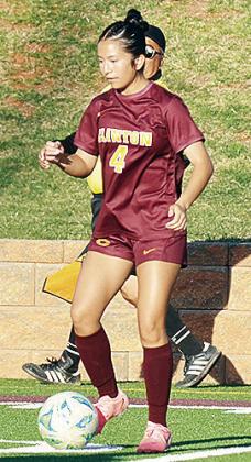 No. 4 Marilyn Torres controls the ball during Clinton’s game against Newcastle in the Tornado Bowl. CDN |Sam Goodwyn