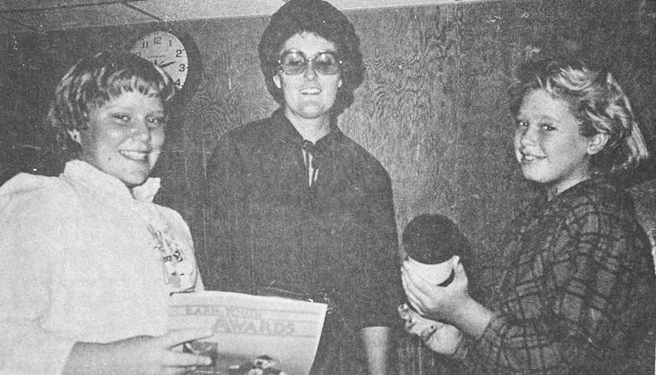 40 YEARS AGO Washington Fifth and Sixth Grade Center students were out pounding the pavement seeking buyers for an assortment of sausage and cheese as a fundraising project for the Washington PTO. Shown here were students Christy Johnson at left and Brand