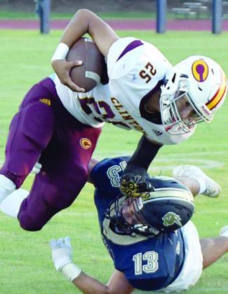 Stiff armed into the ground
