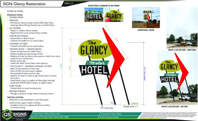Exact location chosen for Glancy sign