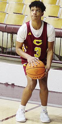 Clinton’s Titan Malone stares down the basket as he prepares to shoot during practice. CDN | Sam Goodwyn