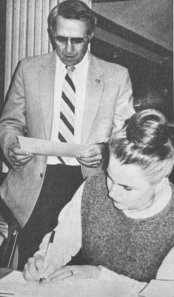 40 YEARS AGO New member of the Clinton Board of Education Mary Neparko was shown signing her oath of office during a meeting at the Administration Building. In the background was outgoing board president Jesse Glenn Stratton Jr.