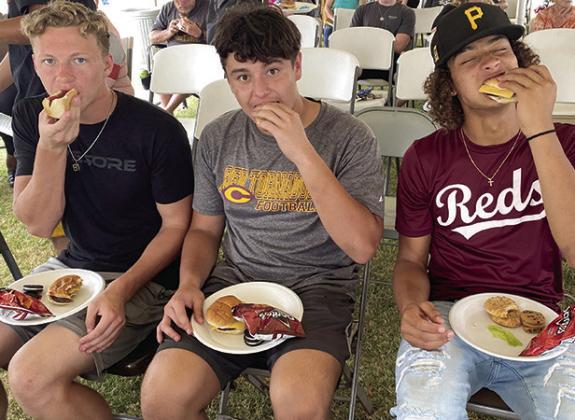 Chowing down at meet the players
