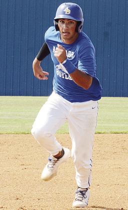 No. 2 Orsan Jubara hustles to third base during A-B’s game against Elk City. CDN | Sam Goodwyn