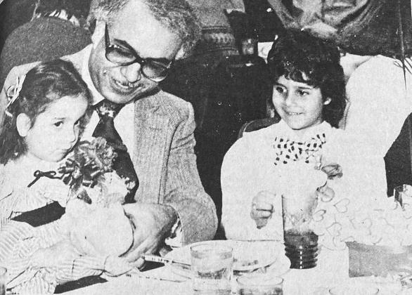 40 YEARS AGO Dads and daughters enjoyed dining together at the annual Clinton Kiwanis Club Father-Daughter Banquet. Dr. A.A. Mohammad’s guests at the festive occasion were his daughters, Jamila, 3, left, and Shereen, 6.