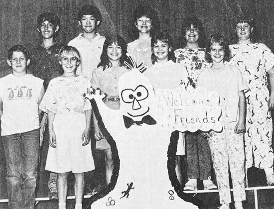 40 YEARS AGO Clinton math monster team members from Washington Fifth and Sixth Grade Center included, front, from left, Larry Armstrong Jr., Felicia Neparko, Angela Mayorga, Stephanie Smalley and Kasey Kinder; back, Damon Green, Eddie Chen, Jennifer Nahrgang, Sarah Constantikes and Christy Johnson.