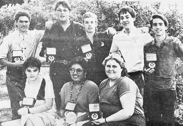 40 YEARS AGO Clinton High School Tornado Marching Band seniors were honored with the presentation of plaques, which were presented by Band Booster Club President Don Chance during the award ceremony. Shown from front left, were Jamie Brown, Yvonne Goodblanket and Shela Heath; back, Mark Worlund, Teddy Hammond, Eric Warner, Alan Snider and Joe Wilborn.