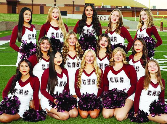 The Clinton High School Pom squad will be heading to nationals. Pictured, front, from left, are Destiny Lopez, Danna Mendieta, Jocelyn King, Lyssa Day and Brynlee Matthews; middle, Alexa Soto, Stella Meacham, Tatum Shackelford and Alexandra Fuentes; back,
