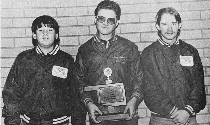 40 YEARS AGO An invitational livestock judging contest was held at Hydro. Those who participated got the chance to meet college judging team coaches. Winners from Clinton’s FFA chapter included, from left, Jeff Cardwell, fifth; Tony Jordan, high individ