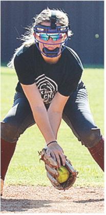 Olivia Cates brings the ball into her glove in a drill during practice. CDN | Sam Goodwyn