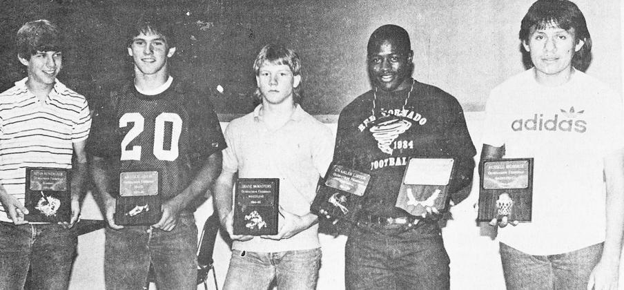40 YEARS AGO Outstanding performers on Clinton junior high athletic teams were honored for their contributions during the 1984-85 school year. Those recognized as Outstanding Freshmen in their particular sports were, from left, Kevin Nunemaker, baseball;