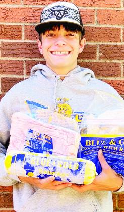 Chisum Roper celebrates his third year in a row as top salesman for Blue &amp; Gold. This year, he sold $7,678 worth of product in total. CDN | Courtesy photo