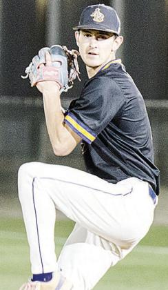 CDN | Sam Goodwyn Kaden Waldrop focuses on the batter as he prepares to throw the pitch during AB’s spring home game against Fletcher.