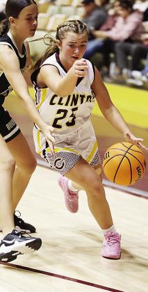 Eighth-grader Laney Anderson fights through a defender during a home game in the Tornado Dome this season. CDN | Courtesy Photo