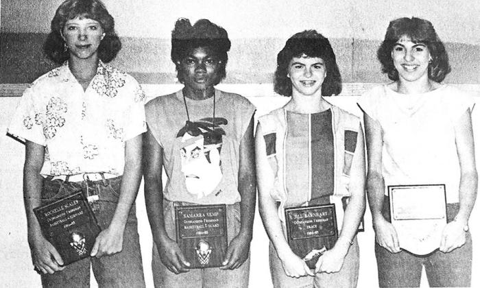 40 YEARS AGO Clinton Middle School Most Valuable Players girls’ athletic awards were presented to outstanding basketball and track team members. From left, were Rachelle Scales, named outstanding forward; Samarra Kemp, named outstanding guard; Jill Barn