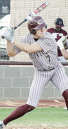 No. 7 Easten Powell begins his swing during Clinton’s home game against Western Heights. CDN | Sam Goodwyn