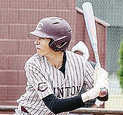 Conner Meget tenses up as he prepares to swing in Clinton’s game against Kingfisher. CDN | Sam Goodwyn