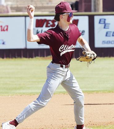 Grant Serfoss throws the ball to first during the Whirlwinds’ game against Kingfisher. CDN | Sam Goodwyn