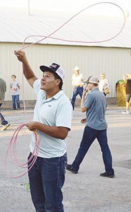 Andre Lime winds up his rope during the team lasso competition held during the Custer County Free Fair. CDN | Micah Ashcraft