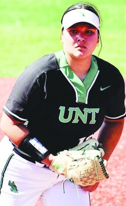 New Clinton softball coach Janie Worthington pitches during a game for the University of North Texas. CDN | Courtesy photo