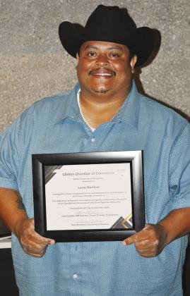Lucas Martinez, Chamber Ambassador of the Year Award.