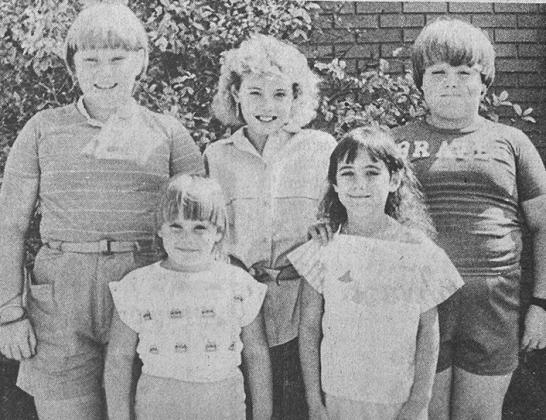 40 YEARS AGO Big fundraisers for the Clinton drive of the Muscular Dystrophy Association were, front row from left, Julie Johnson and Kimberly Smith; back row, Christy Johnson, Rebecca Smith and Brian Johnson. They combined to raise $162.45 by taking cani