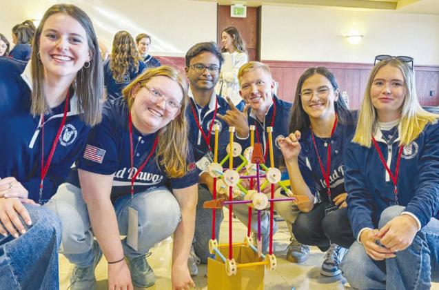 Members of the Southwestern Oklahoma State University team who competed in the Midwest Regional Collegiate Leadership Competition and earned a top 10 national ranking from left, are Jayden Bunce, Cambden Tremblay, Prajwal Santhosh, Per Otto Heden, Khrysty