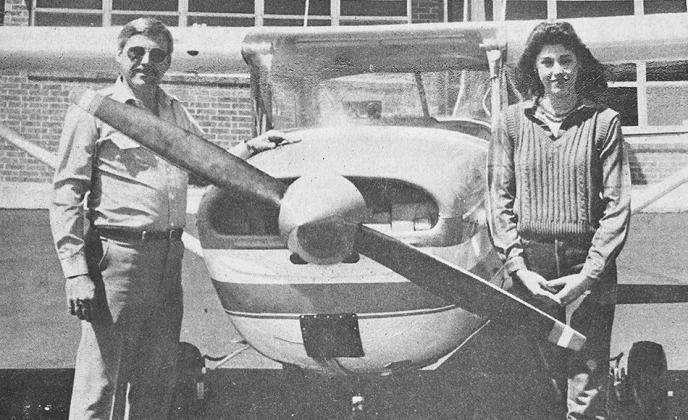 40 YEARS AGO A smiling Kathy Kelley, daughter of Mr. and Mrs. Jack Kelley of Clinton, was shown with her flight instructor Paul Clifton and the C and G Aircraft plane she made her first solo flight in. She was the first student in the class to make a flig