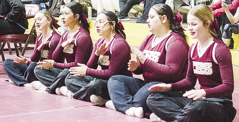 Cheering on the wrestlers