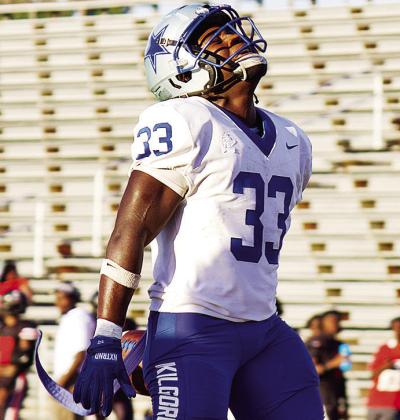 Former Clinton Red Tornado Zaedon Collins finishes a run for Kilgore College this season. CDN | Courtesy photo